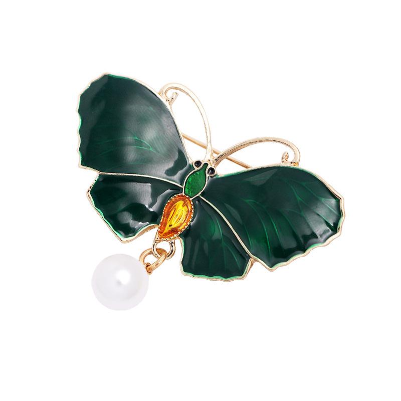 Женская брошь с жемчугом и бабочкой, булавка, кристалл, корсаж, аксессуары для одежды «сделай сам»