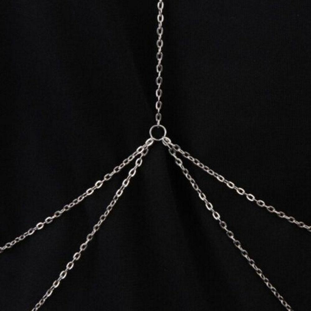 Gold Silver Sexy Slave Harness Bikini Bra Chest Belly Waist Beach Jewelry Body Chain