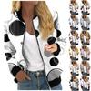 Jackets For Women Long Sleeve Lightweight Zip Up Cropped Fashion Print Outerwear Casual Quilted Jackets Whith Pockets