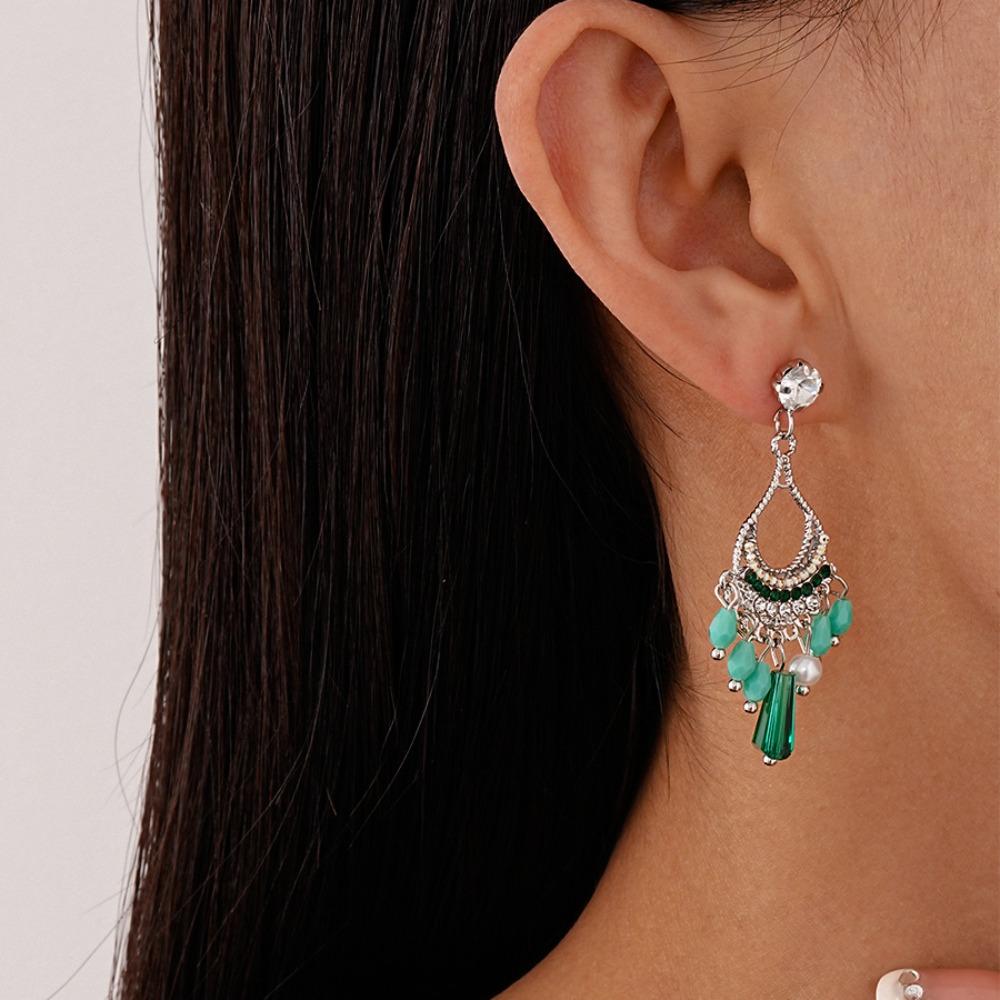 Zinc Zinc Alloy Crystal Bohemian Crystal Earrings Bohemia Style Earrings Pendant Beach
