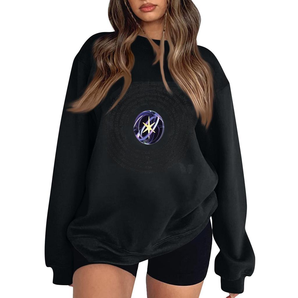 Women's Fashionable And Casual Long Sleeve Round Neck Printed Sweatshirt