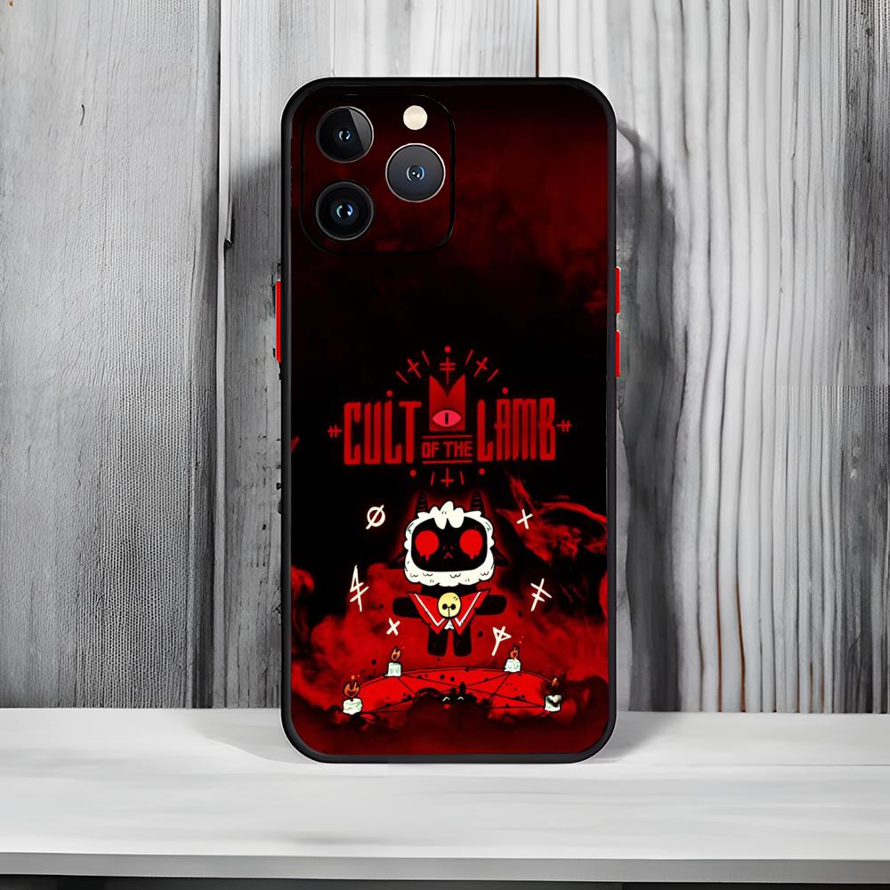 Чехол для телефона Cult Of The Lamb Черный Матовый Тонкий Чехол для iPhone17 16 15 14 13 ProMax