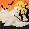 Creative Ghostly Walking Dog Sculpture Resins Figurine Halloween Decorative Ornament for Indoor and Outdoor Display