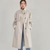 Chunxin Commuting Temperament Loose Silhouette Drape Retro Stand-up Collar Medium and Long Trench Coat Women 22352