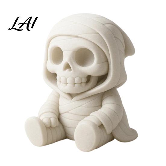 Miniature Landscape Accessory 3D Printed Halloween Mummy Figurine Blank DIY Paintable Bandage Ghost Pumpkin Statue Sculpture for Painting
