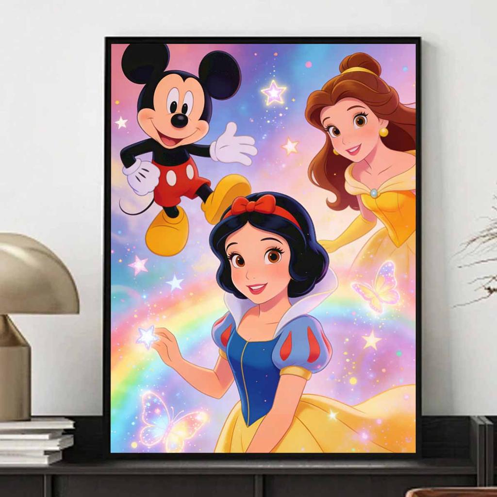 Disney Diamond Art Painting Kit Mickey Belle Snow White Home Wall Decor Handmade Gift