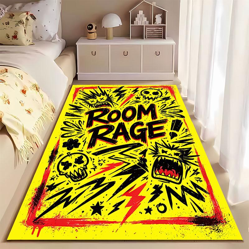 Room Rage Graphic Art Carpet suitable as a non-slip mat for the living room or bedroom sofa