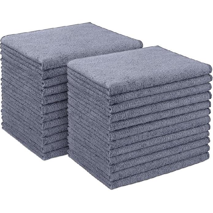 AIDEA Microfiber Cleaning Cloth 24 Pack, Microfiber Towels For Cars, Soft & Absorbent Cleaning Rags, Premium Lint Free Shop Towels For House,