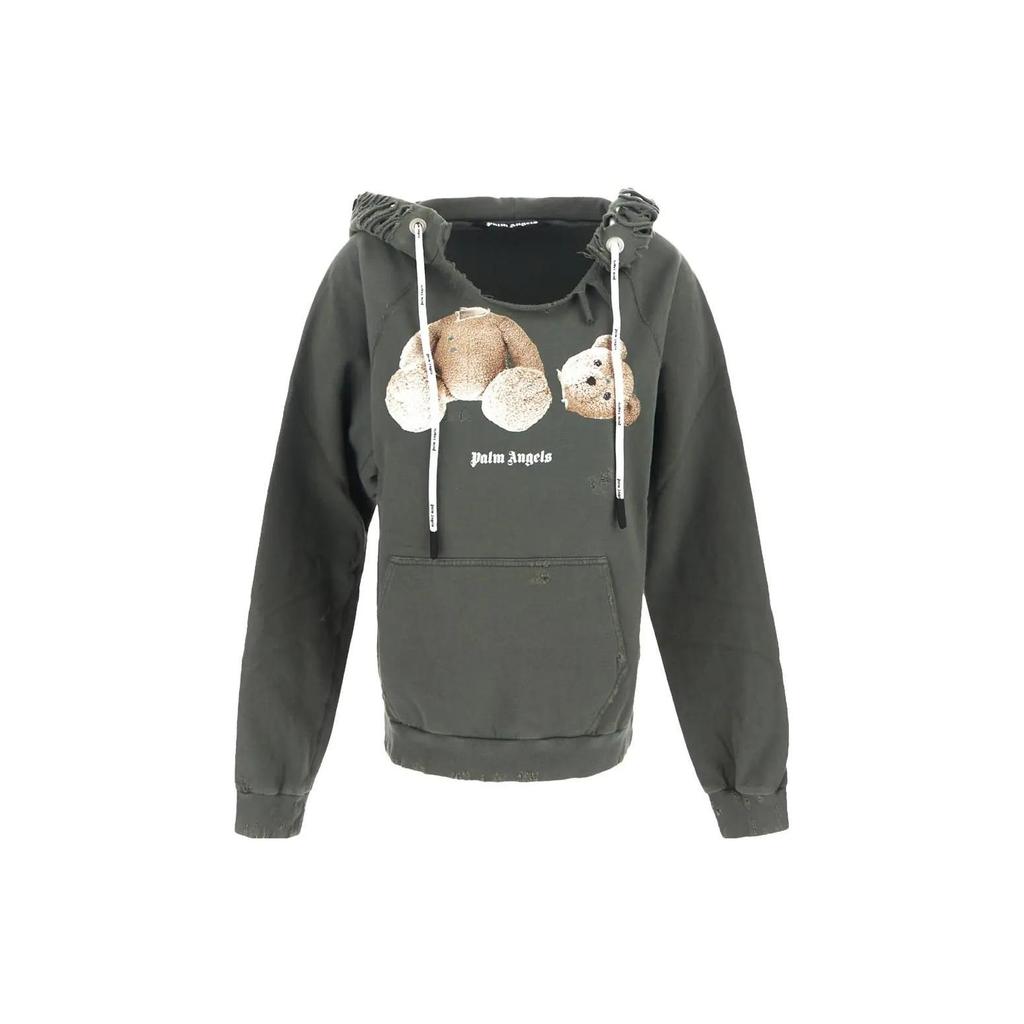 Palm Angels distressed graphic-print hoodie PMBB123S23FLE0021060