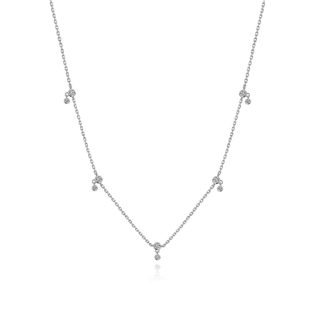 ANDYWEN 925 Sterling Silver Gold Zircon Charm CZ Choker Long Chain Necklace 2023 Women Classic Wedding Fine Jewelry Gift