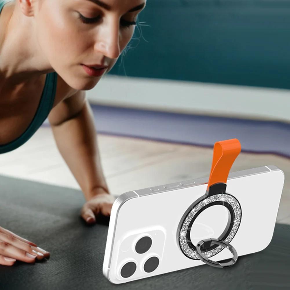 Универсальный двусторонний магнитный держатель для Magsafe, подставка для мобильного телефона в автомобиль, держатель-кольцо для пальца, кронштейн с ремешком на руку для iPhone