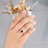 Elegant and Noble Natural Garnet Real Gemstone Ring 925 Sterling Silver Fine Jewelry for Women's Anniversary and Engagement Gift