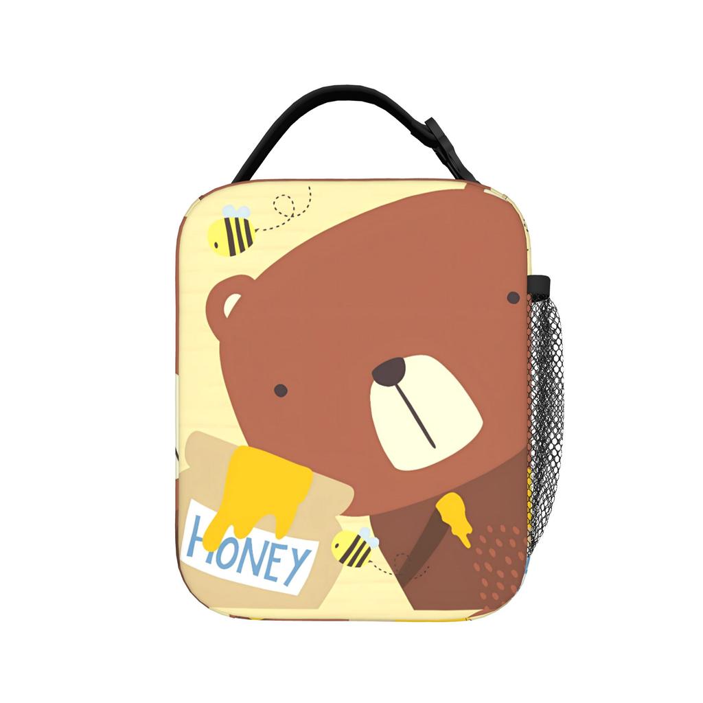 Cute bear Animal Cartoon Lunch Bag Portable Zipper Lunch Box Travel Graphic Cooler Bag Fashion Waterproof Thermal Lunch Bags