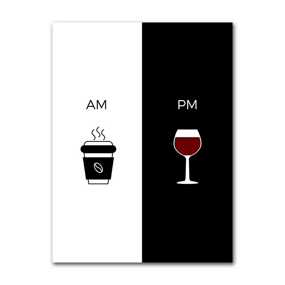 Wall Art Home Decor Modern Picture Am Coffee PM Wine Sign Print Kitchen Restaurant Poster Canvas Painting Modular Nordic Style