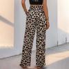 YYFS Женские модные повседневные брюки с высокой талией и капри с леопардовым принтом