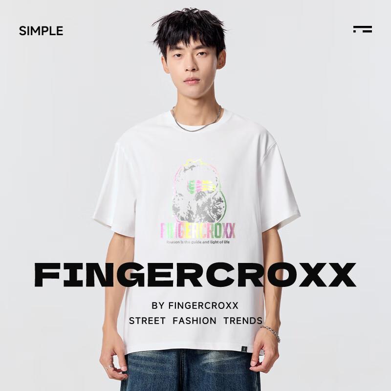 Мужская хлопковая футболка с коротким рукавом свободного кроя Fingercroxxit