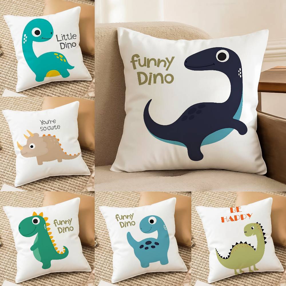 Cute Jurassic Dinosaur Pillow Case Anti-dustmite Invisible Zipper Sofa Bed
