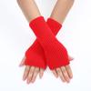Women Long Fingerless Gloves Knitted Mitten Hand Warmers Winter Warm Wool Knitting Half Finger Gloves Unisex Arm Sleeve