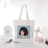 Kawaii Little Girl Print Shopping Canvas Tote Bag Harajuku Aesthetic Reusable Shopper Shoulder Bag Handbag Student Book Bags