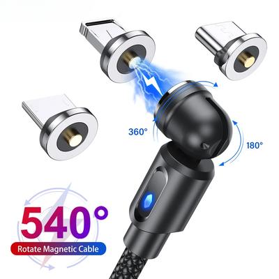 Вращающийся на 540 градусов магнитный кабель Micro USB Type C телефонный кабель для iPhone 12 11 Pro Samsung Xiaomi USB проводной кабель