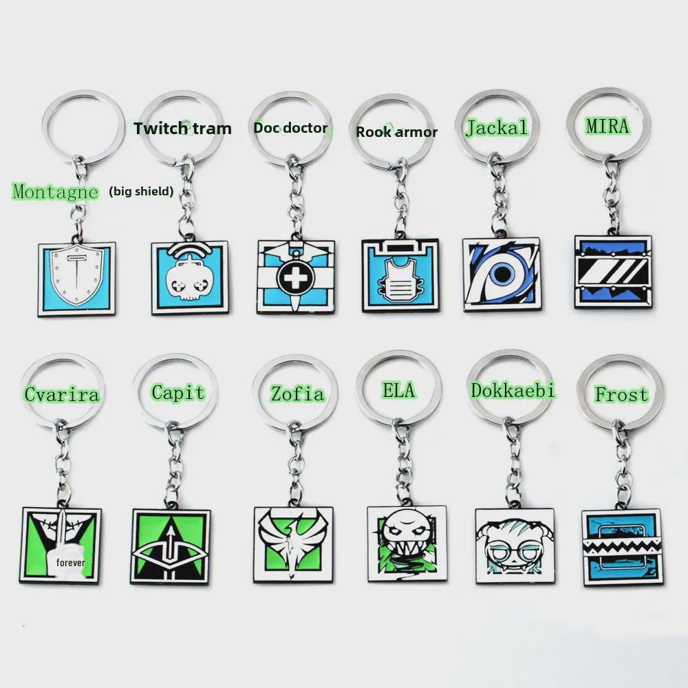 Alloy Keychain Pendant: R6 Anime Game Accessory