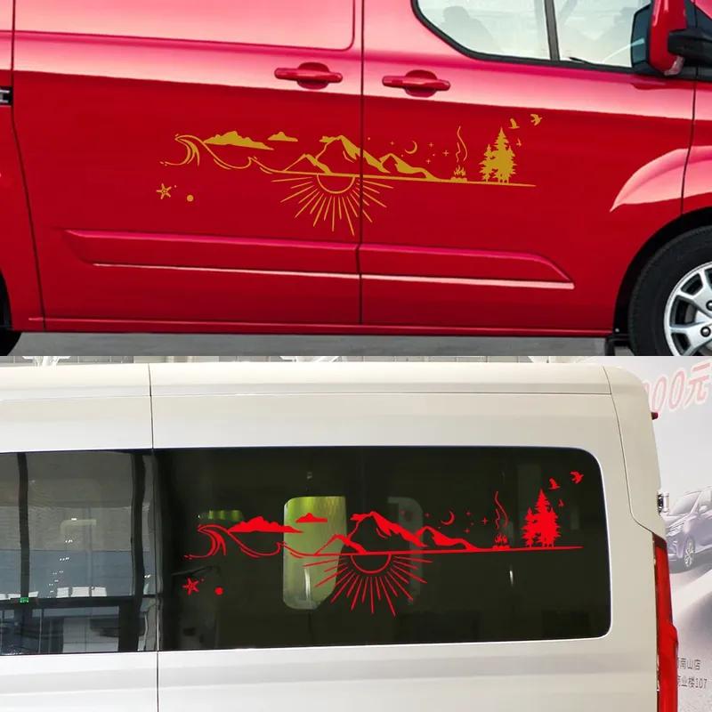 Автомобильные наклейки Фургон Кемпер Горы Декаль Винил Caralife Декор Для Грузовика Кемпера RV Автобуса Каравана Кузов Авто Тюнинг Аксессуары
