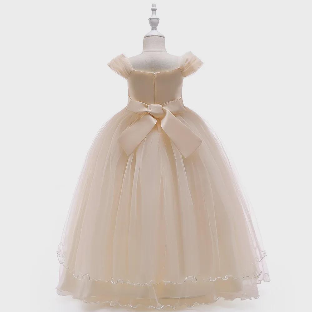 European and American Kids' One-Shoulder Princess Evening Dress for Flower Girls & Piano Performances