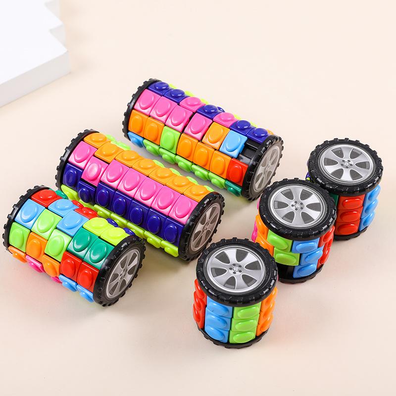 3D Кукурузная Башня из Кубиков 7 Слоев Цилиндр Игрушка-Снятие Стресса Декомпрессия Колесо Вращающееся Развитие Интеллекта DIY Цилиндрическая Головоломка