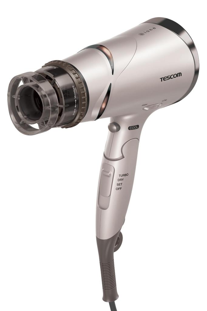 Фен Tescom TD430B-N/E, Отрицательные ионы, Складной, Высокий воздушный поток, Быстрая сушка, Холодный и горячий воздух, Легко открывающаяся вилка, Ионный бронзовый