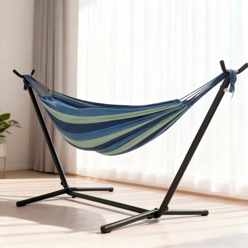 Anti-Rollover Double Canvas Hammock with Stand