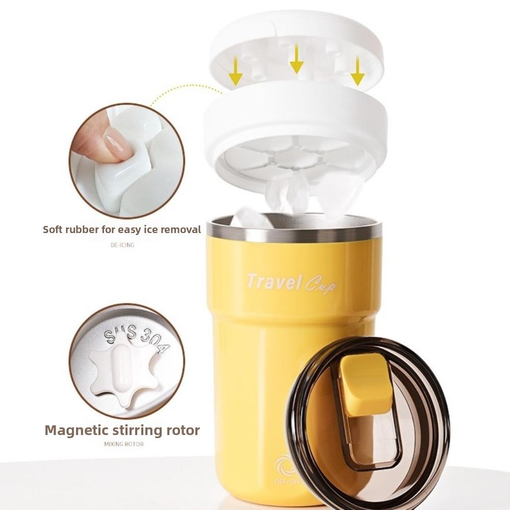 USB Rechargeable Magnetic Mixing Cup with Ice Tray Protein Shaking Cup Office
