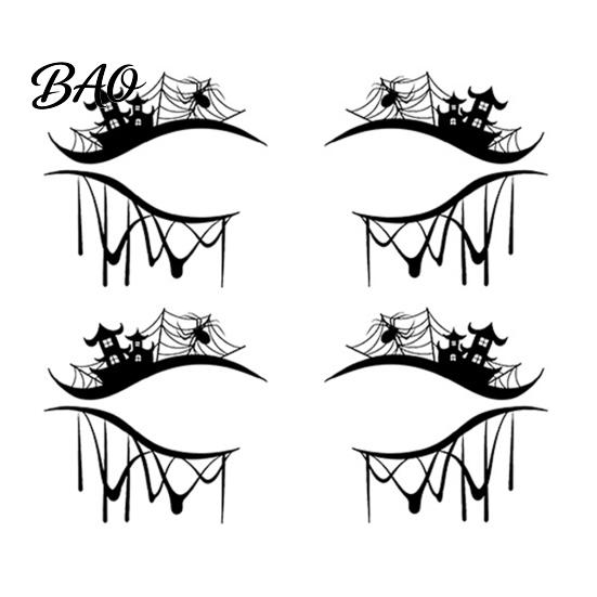 Ghostly Eye Decorations 2 Pairs Halloween Tattoo Stickers, Waterproof Temporary Face Decals with Creative Festival Party Supplies Pumpkin Bat