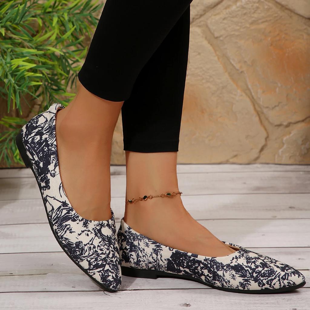 2024 Лето Небольшие Легкие Модные Новые Туфли На Плоской Подошве Мягкие Ретро Острые Носки Элегантные Повседневные Мокасины Туфли Для Женщин