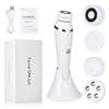 4 In 1 Electric Facial Cleansing Brush Rechargeable Waterproof Spin Sonic Exfoliator Face Scrubber Cleanser Skin Care Machine
