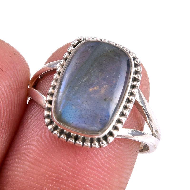 Натуральный лабрадорит драгоценный камень 925 пробы серебро ювелирное кольцо р.7.5 e1d54