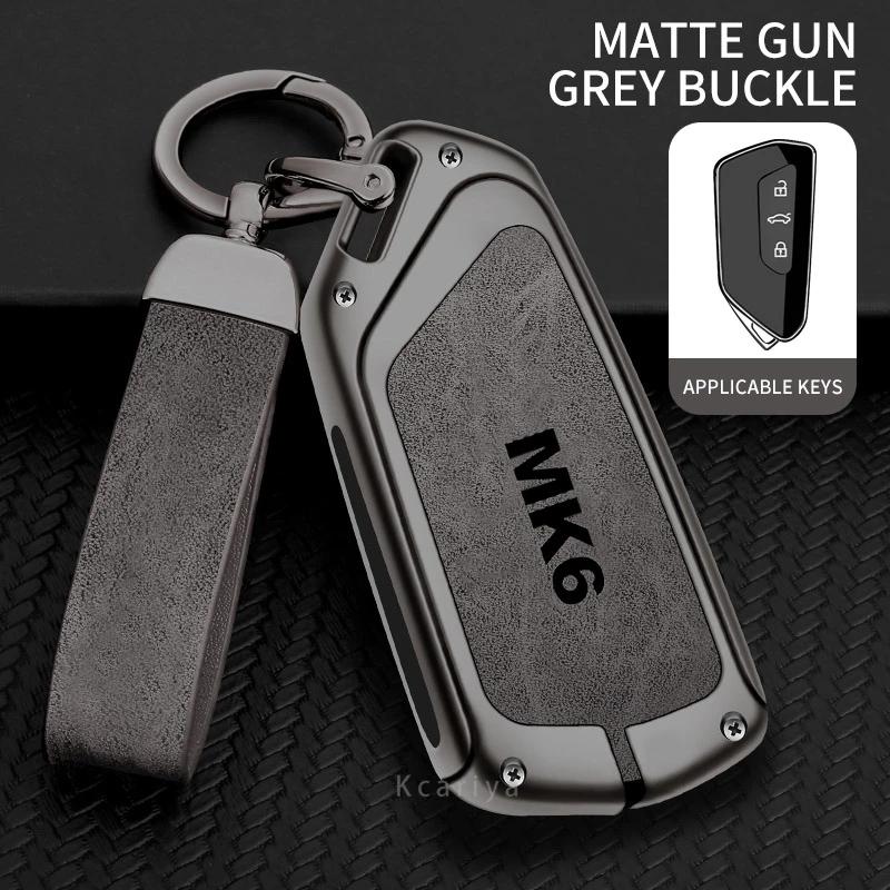 Auto TPU Zinc Alloy Key Case Bag For VW Volkswagen GOLF 6 MK6 Car Key Chain Car Metal Key Shell Interior Decoration Accessories