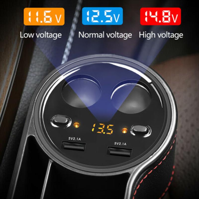 Кожаный органайзер для автомобильного сиденья, многофункциональный ящик для хранения, карман для сиденья, центральная консоль, двойное зарядное устройство USB, автомобильное напряжение