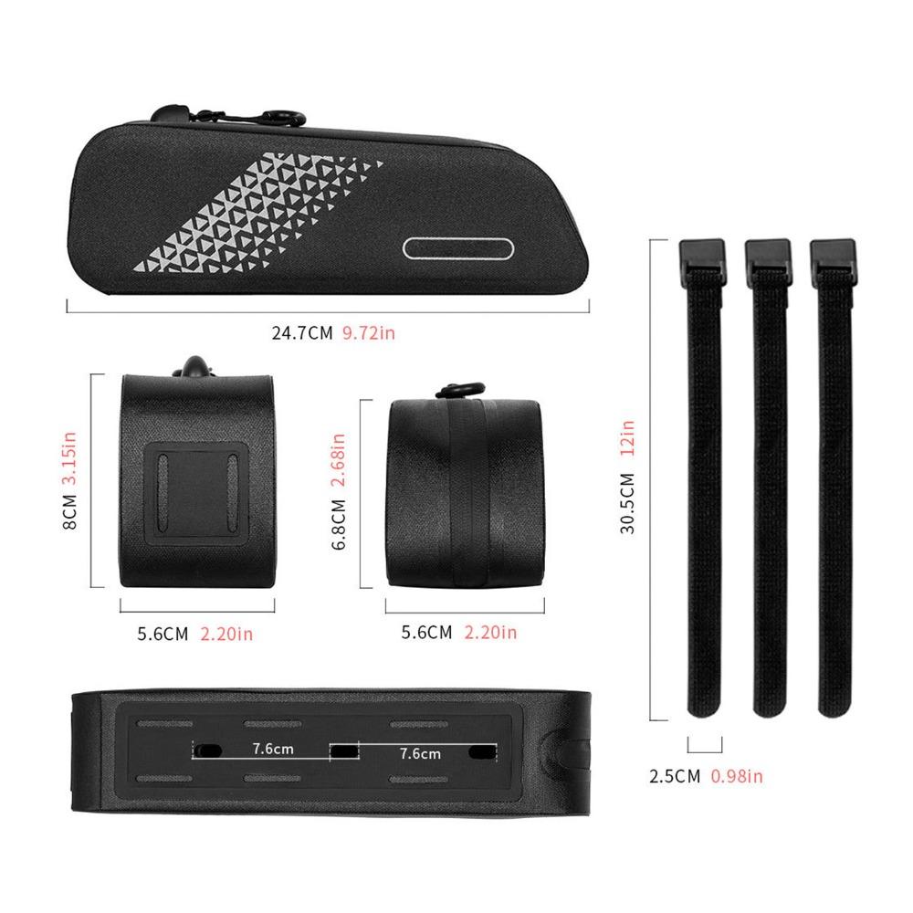 24.7 x 5.6 x 8cm Bike Front Tube Bag 15L Bike Frame Bag Durable Bicycle Top Tube Bag Mountain Bike
