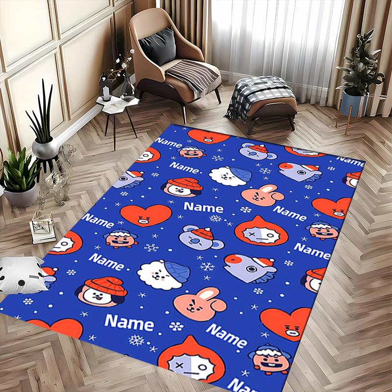 Custom personalization BT21 logo Area Rug - Perfect For Kitchen, Bathroom,Laundry Room Decor Large Size Available,Gift All Seasons