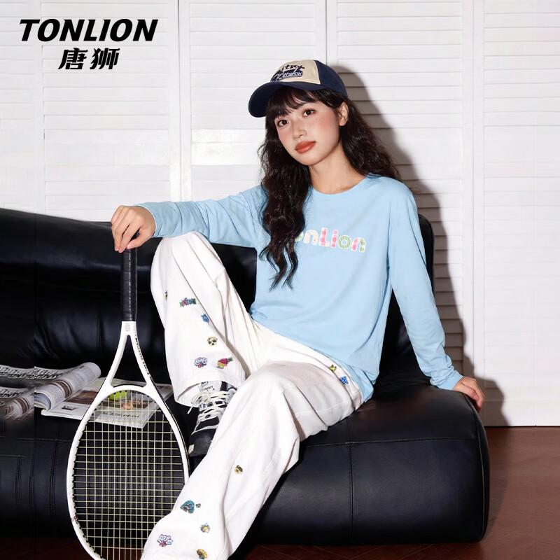 Женская футболка TonLion с длинным рукавом, из чистого хлопка, с буквой TS