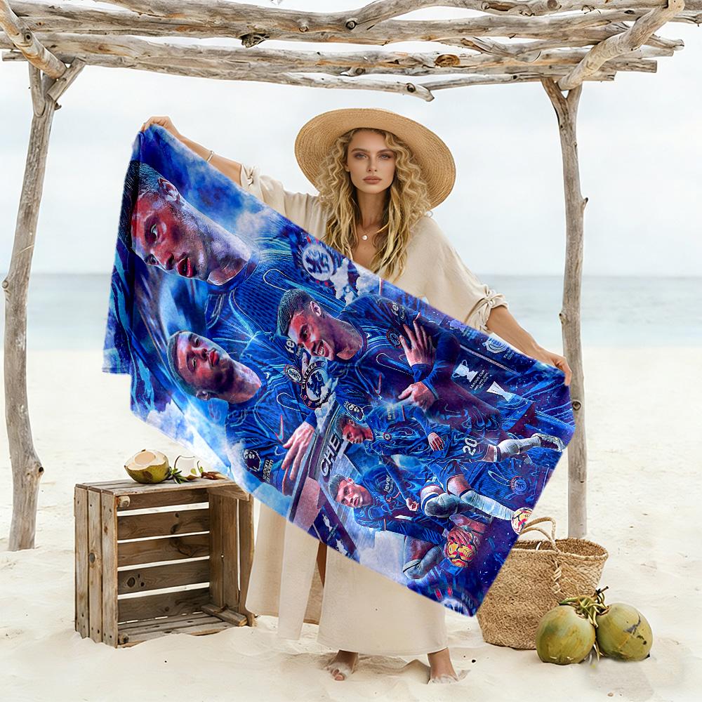 Chelsea Fc Football Player Beach Towel High Absorbency Quick-Dry Comfortable Lightweight