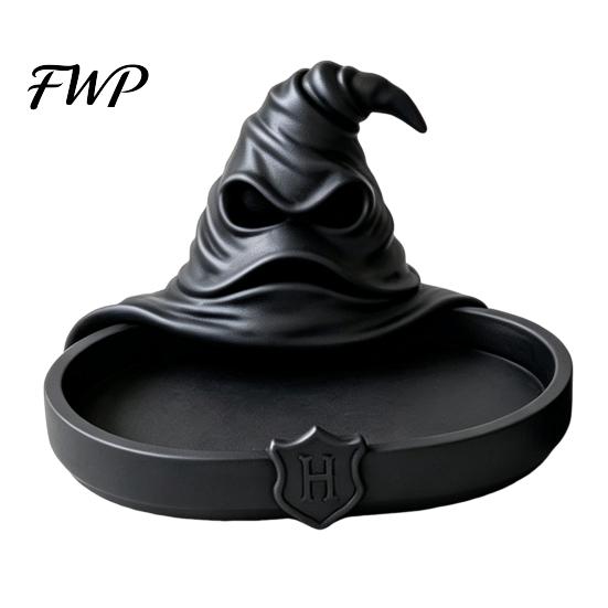 Unique Witchy Office Supplies Wizard Hat Storage Box, Gothic Desk Organizer for Makeup Brushes And Multipurpose Tool Container Pens, Dark Academia