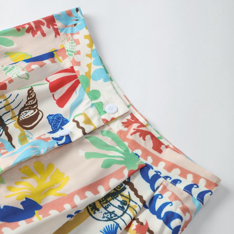 Женские сексуальные напечатанные юбки-халтер, летние костюмы без рукавов, укороченный топ с открытой спиной, однобортные юбки с разрезом, комплекты из двух частей