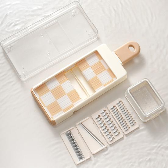 Овощерезка 4-в-1 Измельчитель продуктов Терка с лезвиями Инструмент для приготовления салатов для нарезки кубиками шинковки Безопасность Оборудование для подготовки пищи в ресторанах