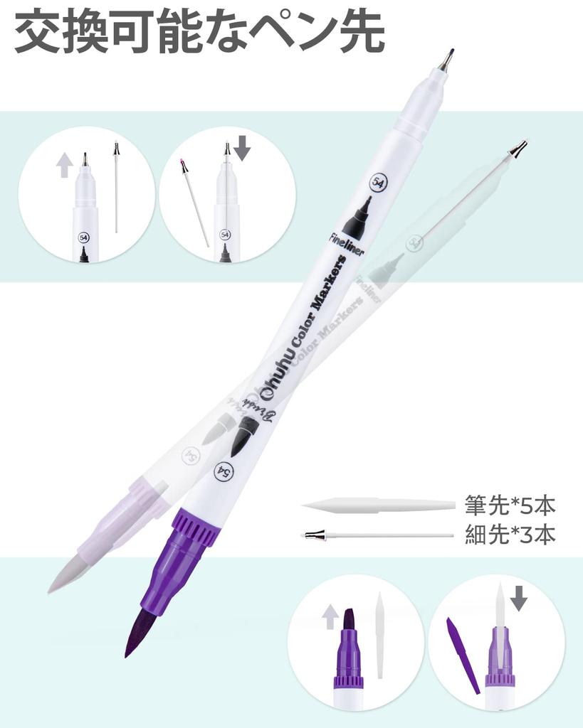 Ohuhu Art Marker 160 Color Pen Brush and Extra Fine Twin Watercolor Perfect for Coloring Art with Storage Christmas Gift Pens, Set, Water-Based
