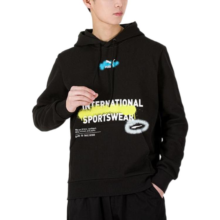 Puma Толстовка с капюшоном Graffiti Logo Print Мужская Черный 536305-01