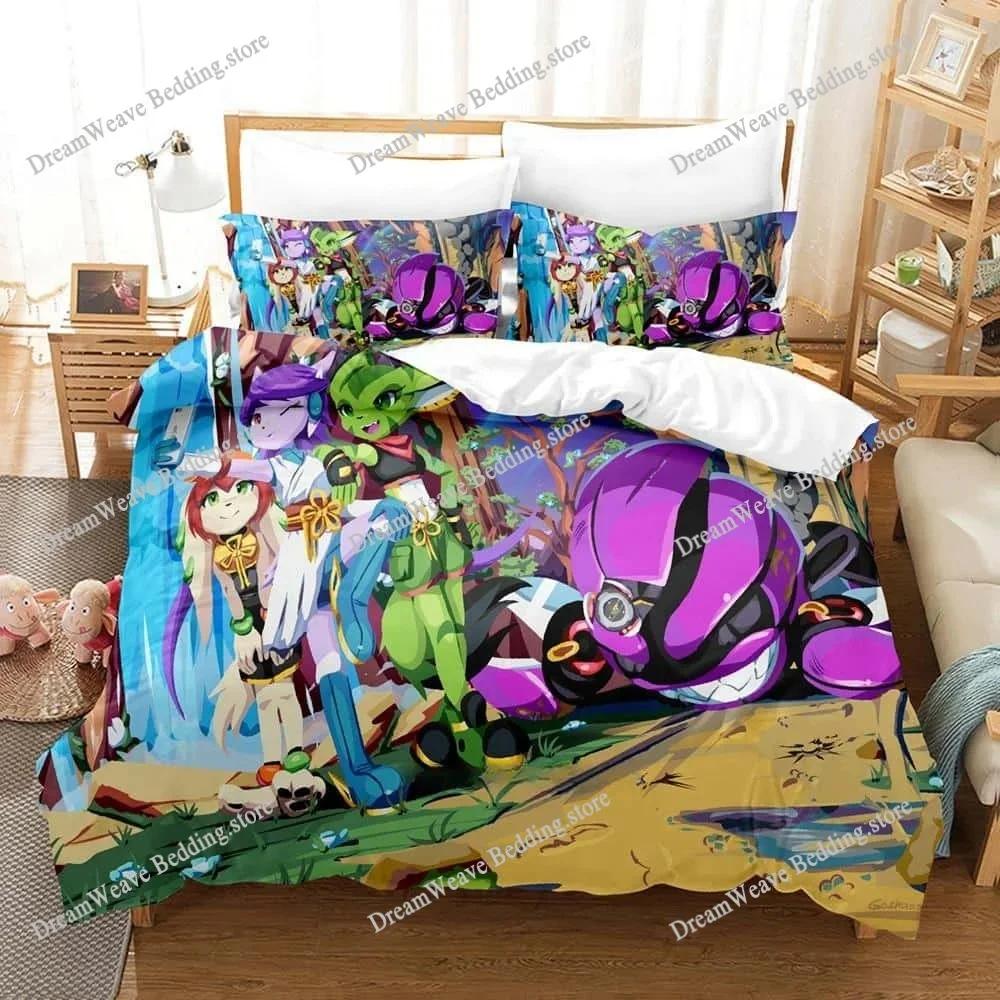 Новый Игровой Набор Постельного Белья Freedom Planet Пододеяльник Одеяло Комплект Постельного Белья Чехол для Одеяла Наволочка Размер King Queen Twin Мальчики Девочки Взрослые74