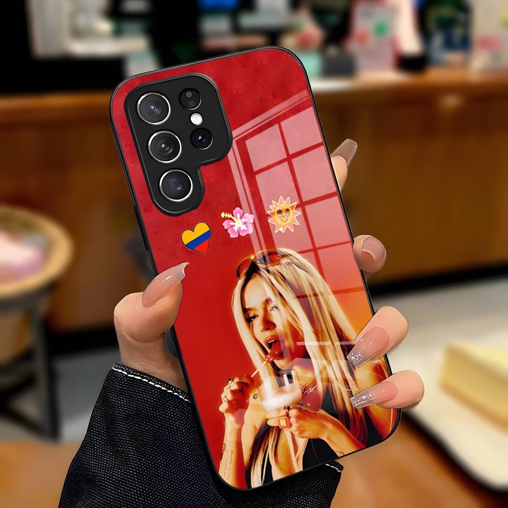 Чехол для телефона Singer K-Karol G для Samsung A25 A13 A33 5G A54 A36 A35 A56 A52 A14 Ударопрочная стеклянная крышка