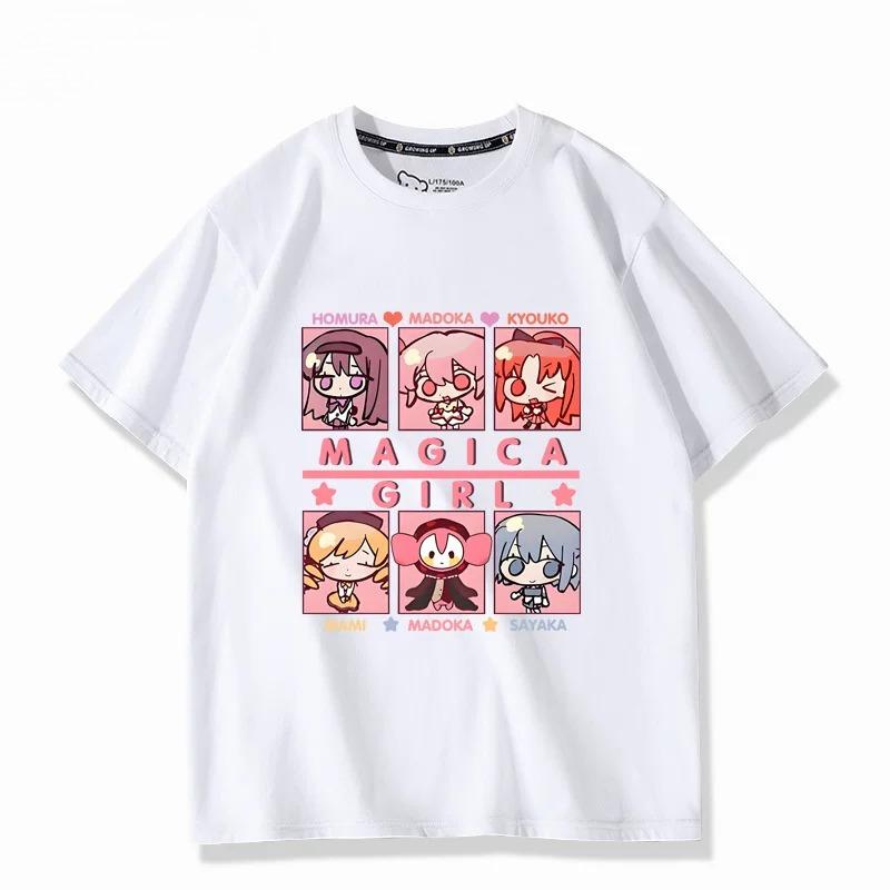 Anime Puella Magi Madoka Magica Kaname Madoka Short Sleeve T Shirt Unisex Unisex Harajuku Tops Aesthetic Graphics Tshirt Cotton Tees