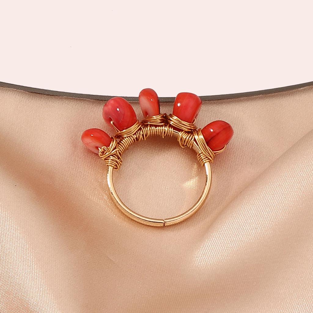Трансграничная электронная коммерция Французский ретро каменный темперамент легкая роскошь универсальный тренд Amazon плетеное вручную ювелирное кольцо